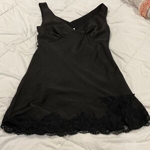 Sleek Black Lace Chemise